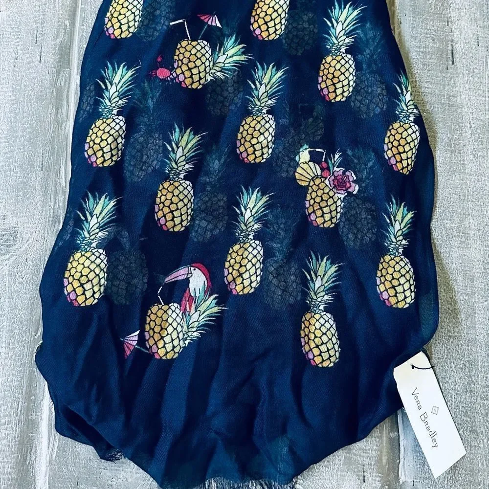 Vera Bradley Toucan Party Tropical Pineapple Soft Fringe Scarf
